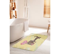 Коврик для ванной комнаты и туалета противоскользящий JOYARTY "Такса с цветочком" 60х100 см bath_53889_60x100