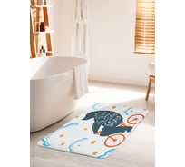 Коврик для ванной комнаты и туалета противоскользящий JOYARTY "Медведь на велосипеде" 60х100 см bath_32427_60x100