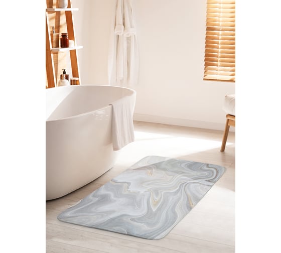 Коврик для ванной комнаты и туалета противоскользящий JOYARTY "Мраморные волны" 60х100 см bath_37017_60x100 1