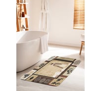 Коврик для ванной комнаты и туалета противоскользящий JOYARTY "Япония: Гейша среди цветов" 60х100 см bath_32120_60x100