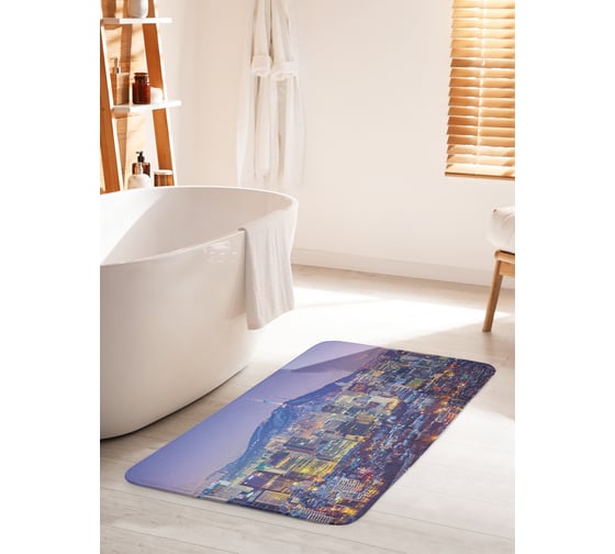 Коврик для ванной комнаты и туалета противоскользящий JOYARTY "Южнокорейский Сеул" 60х100 см bath_28543_60x100 1