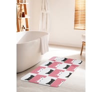 Коврик для ванной комнаты и туалета противоскользящий JOYARTY "Выглядывающие котята" 60х100 см bath_32574_60x100