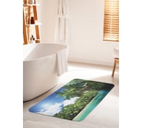 Коврик для ванной комнаты и туалета противоскользящий JOYARTY "Пальмы на берегу пляжа" 60х100 см bath_32526_60x100