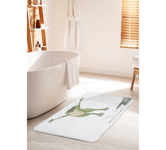 Коврик для ванной комнаты и туалета противоскользящий JOYARTY "Радость лягушонка" 60х100 см bath_62613_60x100 1