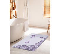 Коврик для ванной комнаты и туалета противоскользящий JOYARTY "Бабочки над розами" 60х100 см bath_62727_60x100