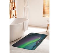 Коврик для ванной комнаты и туалета противоскользящий JOYARTY "Северное сияние в горах" 60х100 см bath_29279_60x100