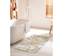 Коврик для ванной комнаты и туалета противоскользящий JOYARTY "Морские звезды среди ракушек" 60х100 см bath_80508_60x100