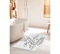 Коврик для ванной комнаты и туалета противоскользящий JOYARTY "Успокойся и будь принцессой" 60х100 см bath_54188_60x100