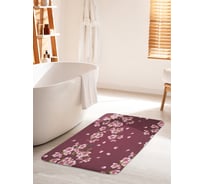 Коврик для ванной комнаты и туалета противоскользящий JOYARTY "Цветки сакуры" 60х100 см bath_35593_60x100