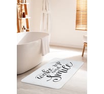 Коврик для ванной комнаты и туалета противоскользящий JOYARTY "Просыпайся с улыбкой" 60х100 см bath_105380_60x100