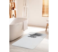 Коврик для ванной комнаты и туалета противоскользящий JOYARTY "Монохромная рысь" 60х100 см bath_35767_60x100