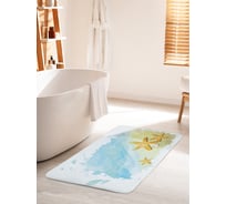 Коврик для ванной комнаты и туалета противоскользящий JOYARTY "Акварельные морские звезды" 60х100 см bath_35889_60x100