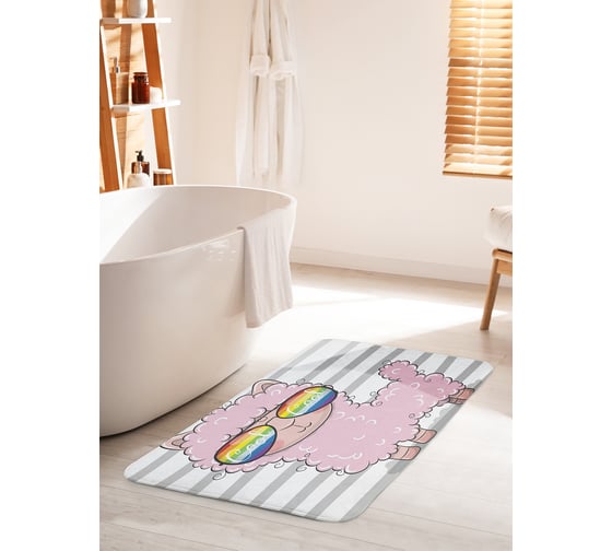 Коврик для ванной комнаты и туалета противоскользящий JOYARTY "Мечтай о большем" 60х100 см bath_128638_60x100 1