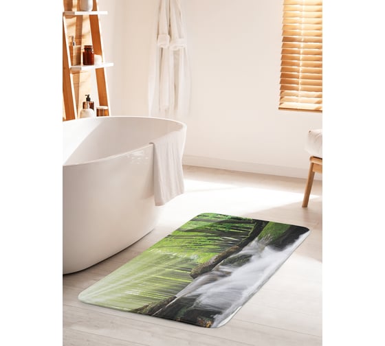 Коврик для ванной комнаты и туалета противоскользящий JOYARTY "Безудержная река" 60х100 см bath_21802_60x100 1