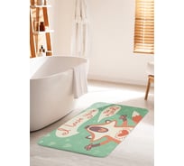 Коврик для ванной комнаты и туалета противоскользящий JOYARTY "Влюбленная лиса" 60х100 см bath_28046_60x100