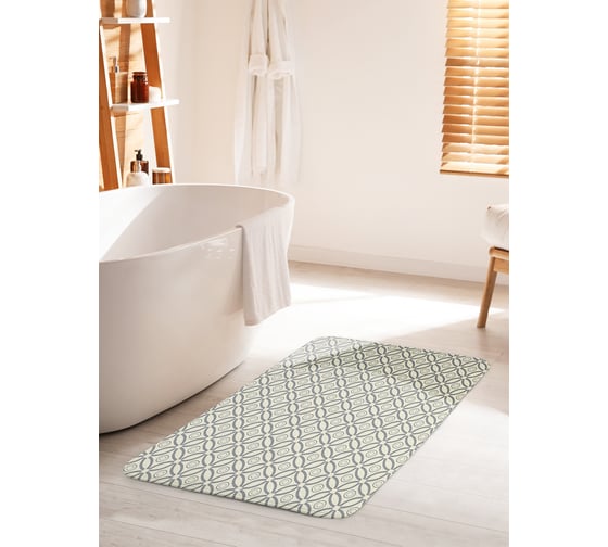 Коврик для ванной комнаты и туалета противоскользящий JOYARTY "Лепесточные круги" 60х100 см bath_23286_60x100 1