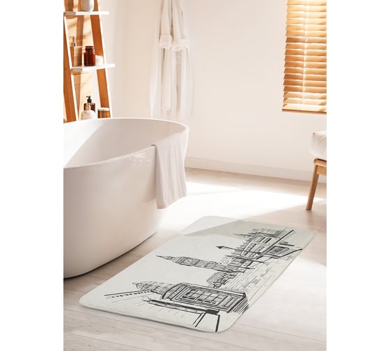 Коврик для ванной комнаты и туалета противоскользящий JOYARTY "Типичный лондон" 60х100 см bath_32993_60x100