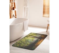 Коврик для ванной комнаты и туалета противоскользящий JOYARTY "Лучи сквозь листву" 60х100 см bath_28405_60x100