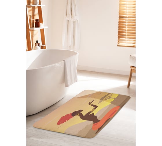 Коврик для ванной комнаты и туалета противоскользящий JOYARTY "Африканские мечты" 60х100 см bath_23259_60x100 1