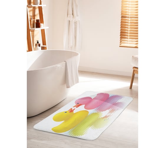 Коврик для ванной комнаты и туалета противоскользящий JOYARTY "Милые утята" 60х100 см bath_23368_60x100 1
