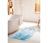 Коврик для ванной комнаты и туалета противоскользящий JOYARTY "Прозрачные лепестки" 60х100 см bath_29375_60x100