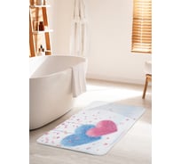 Коврик для ванной комнаты и туалета противоскользящий JOYARTY "Мохнатые сердечки" 60х100 см bath_29190_60x100