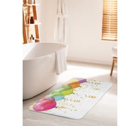 Коврик для ванной комнаты и туалета противоскользящий JOYARTY "Гелиевые шары на праздник" 60х100 см bath_34372_60x100