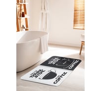 Коврик для ванной комнаты и туалета противоскользящий JOYARTY "Кофе темной стороны" 60х100 см bath_23704_60x100