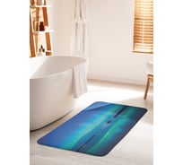 Коврик для ванной комнаты и туалета противоскользящий JOYARTY "Северное сияние на фоне озера" 60х100 см bath_29283_60x100