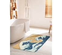 Коврик для ванной комнаты и туалета противоскользящий JOYARTY "Волны в шторм" 60х100 см bath_37612_60x100
