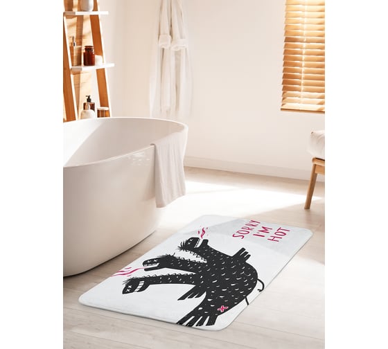 Коврик для ванной комнаты и туалета противоскользящий JOYARTY "Извините, я горячий" 60х100 см bath_37244_60x100 1