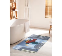 Коврик для ванной комнаты и туалета противоскользящий JOYARTY "Супергерой спасает девушку" 60х100 см bath_38704_60x100