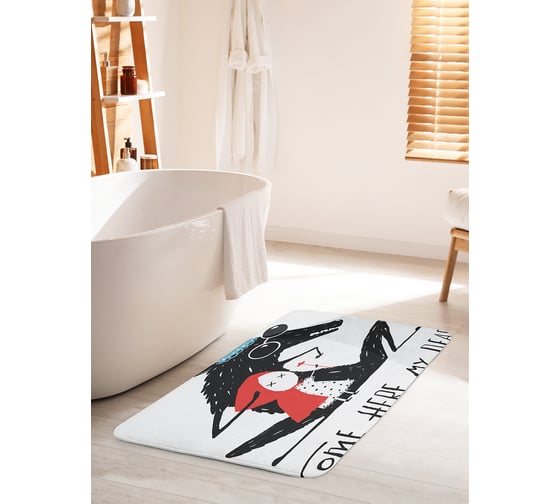 Коврик для ванной комнаты и туалета противоскользящий JOYARTY "Красная шапочка и волк" 60х100 см bath_31244_60x100 1