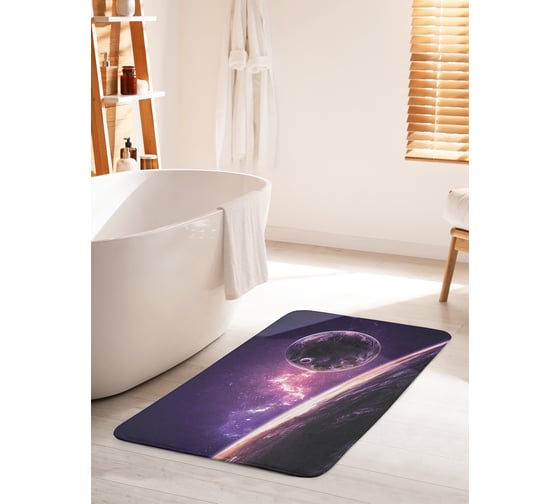 Коврик для ванной комнаты и туалета противоскользящий JOYARTY "Космическое пространство" 60х100 см bath_25094_60x100 1