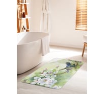 Коврик для ванной комнаты и туалета противоскользящий JOYARTY "Птицы на ветке вишни" 60х100 см bath_30143_60x100