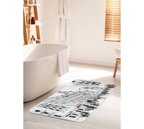 Коврик для ванной комнаты и туалета противоскользящий JOYARTY "Черно-белый город" 60х100 см bath_31359_60x100