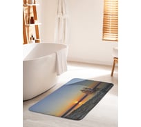 Коврик для ванной комнаты и туалета противоскользящий JOYARTY "Корабль у вечернего берега" 60х100 см bath_31331_60x100