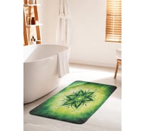 Коврик для ванной комнаты и туалета противоскользящий JOYARTY "Зеленый цветок жизни" 60х100 см bath_35458_60x100