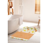 Коврик для ванной комнаты и туалета противоскользящий JOYARTY "Оранжевый орнамент" 60х100 см bath_31278_60x100