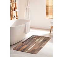 Коврик для ванной комнаты и туалета противоскользящий JOYARTY "Доски в порядке" 60х100 см bath_23507_60x100
