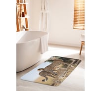 Коврик для ванной комнаты и туалета противоскользящий JOYARTY "Агрессия леопардов" 60х100 см bath_21745_60x100