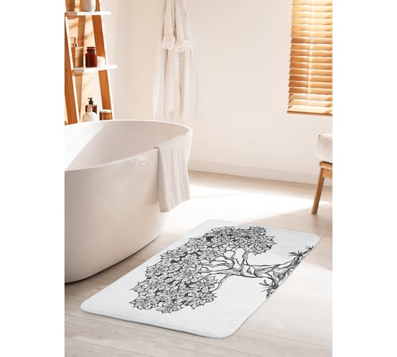 Коврик для ванной комнаты и туалета противоскользящий JOYARTY "Дерево со скрученным стволом" 60х100 см bath_28402_60x100 1