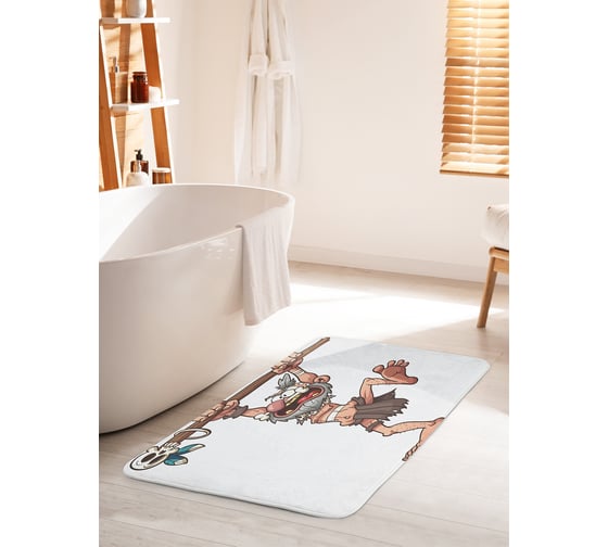 Коврик для ванной комнаты и туалета противоскользящий JOYARTY "Древний дедушка" 60х100 см bath_30235_60x100 1