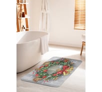 Коврик для ванной комнаты и туалета противоскользящий JOYARTY "Новогодние колокольчики" 60х100 см bath_21509_60x100