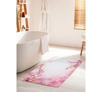 Коврик для ванной комнаты и туалета противоскользящий JOYARTY "Нежные ветки сакуры" 60х100 см bath_28480_60x100
