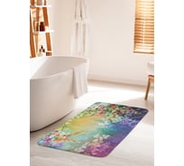 Коврик для ванной комнаты и туалета противоскользящий JOYARTY "Туннель из цветов" 60х100 см bath_21171_60x100