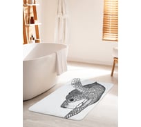 Коврик для ванной комнаты и туалета противоскользящий JOYARTY "Графическая черепашка" 60х100 см bath_30879_60x100