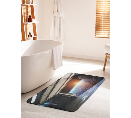 Коврик для ванной комнаты и туалета противоскользящий JOYARTY "Врата в космос" 60х100 см bath_22113_60x100 1