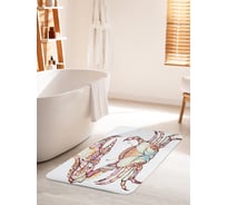 Коврик для ванной комнаты и туалета противоскользящий JOYARTY "Акварельный краб" 60х100 см bath_32793_60x100