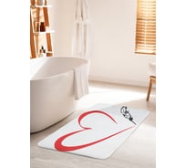 Коврик для ванной комнаты и туалета противоскользящий JOYARTY "Любовное перо" 60х100 см bath_22194_60x100
